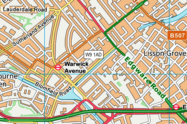 W9 1AD map - OS VectorMap District (Ordnance Survey)