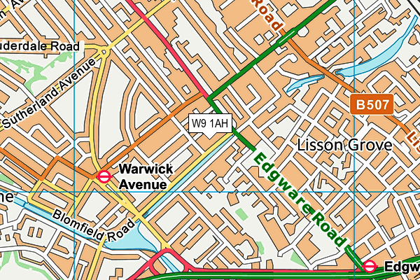 W9 1AH map - OS VectorMap District (Ordnance Survey)