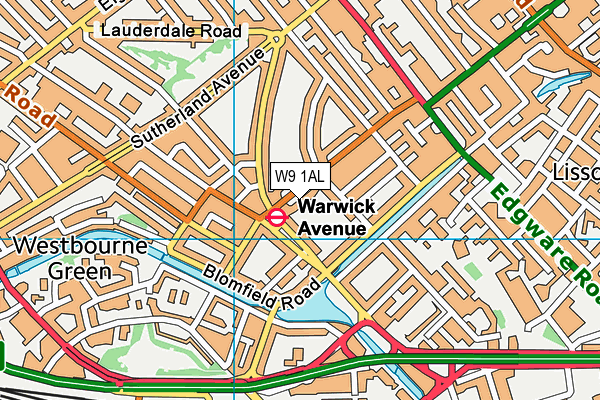 W9 1AL map - OS VectorMap District (Ordnance Survey)