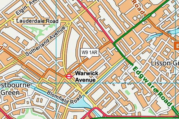 W9 1AR map - OS VectorMap District (Ordnance Survey)