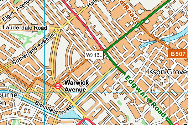 W9 1BL map - OS VectorMap District (Ordnance Survey)