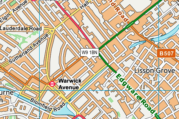 W9 1BN map - OS VectorMap District (Ordnance Survey)