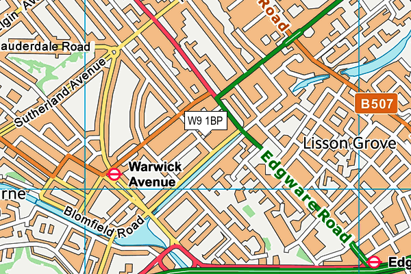 W9 1BP map - OS VectorMap District (Ordnance Survey)