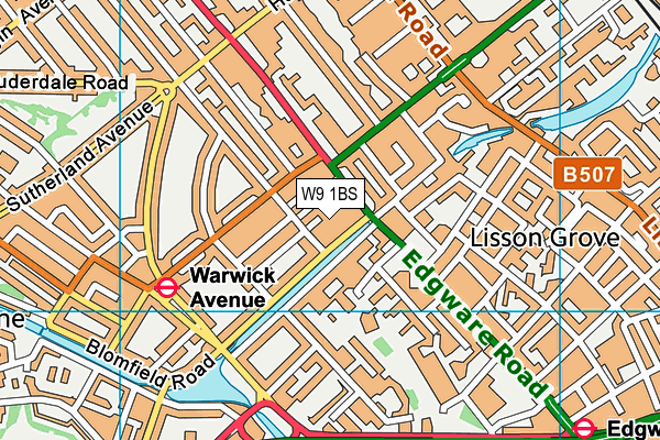W9 1BS map - OS VectorMap District (Ordnance Survey)