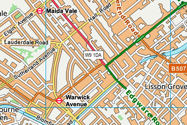 W9 1DA map - OS VectorMap District (Ordnance Survey)