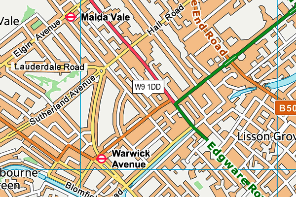 W9 1DD map - OS VectorMap District (Ordnance Survey)