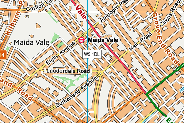 W9 1DL map - OS VectorMap District (Ordnance Survey)