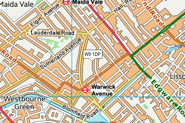 W9 1DP map - OS VectorMap District (Ordnance Survey)