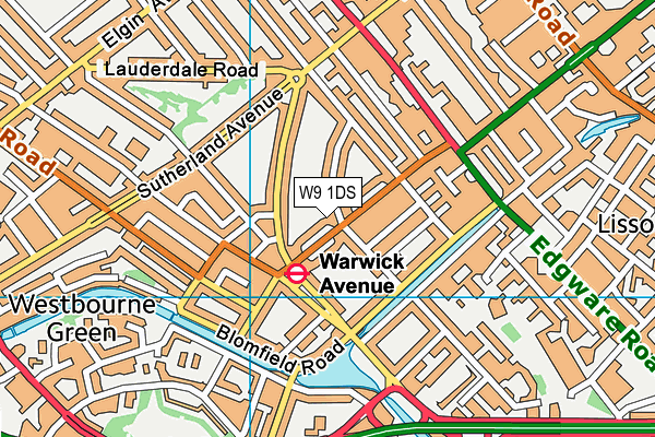 W9 1DS map - OS VectorMap District (Ordnance Survey)