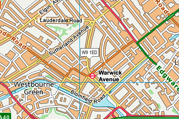 W9 1ED map - OS VectorMap District (Ordnance Survey)