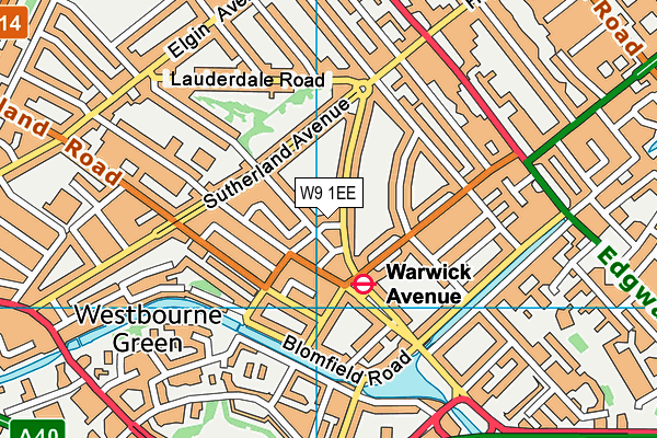 W9 1EE map - OS VectorMap District (Ordnance Survey)