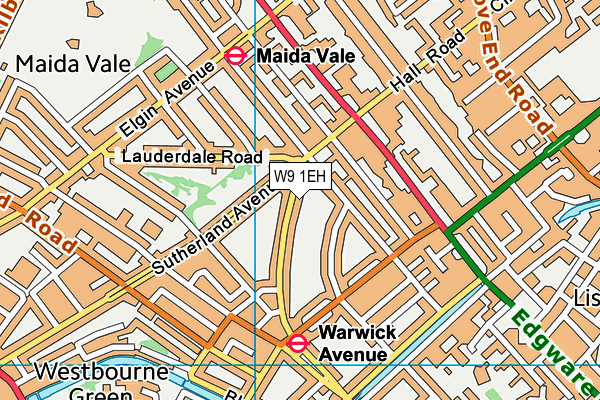 W9 1EH map - OS VectorMap District (Ordnance Survey)