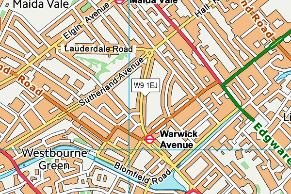 W9 1EJ map - OS VectorMap District (Ordnance Survey)