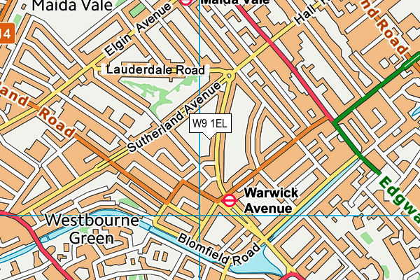 W9 1EL map - OS VectorMap District (Ordnance Survey)