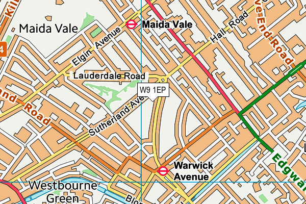 W9 1EP map - OS VectorMap District (Ordnance Survey)