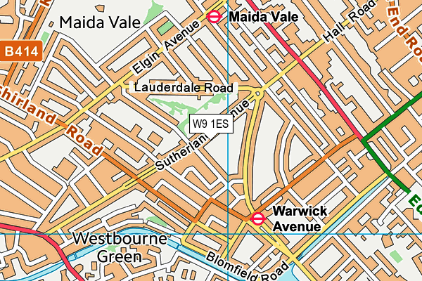 W9 1ES map - OS VectorMap District (Ordnance Survey)