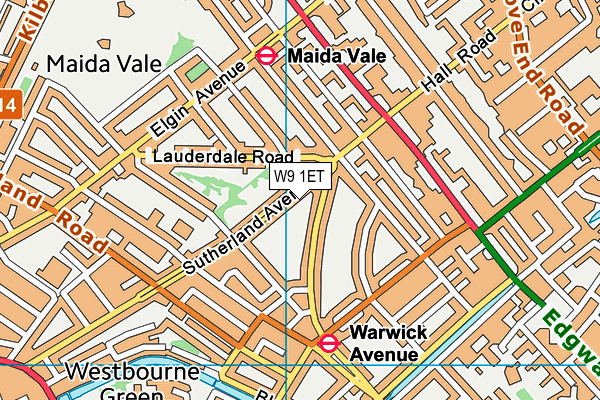 W9 1ET map - OS VectorMap District (Ordnance Survey)