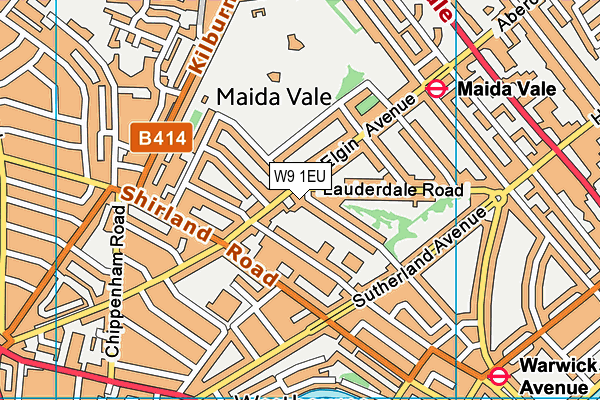 W9 1EU map - OS VectorMap District (Ordnance Survey)