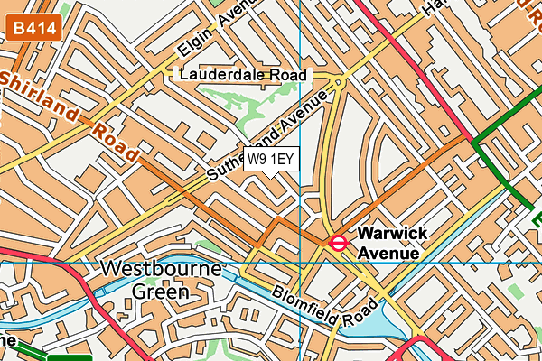 W9 1EY map - OS VectorMap District (Ordnance Survey)