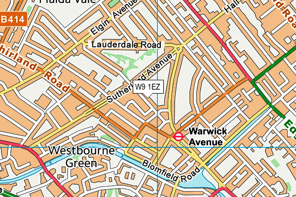 W9 1EZ map - OS VectorMap District (Ordnance Survey)