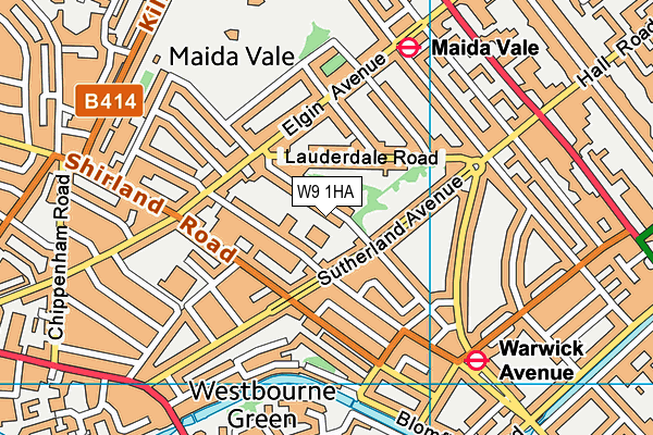W9 1HA map - OS VectorMap District (Ordnance Survey)