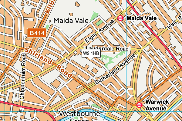 W9 1HB map - OS VectorMap District (Ordnance Survey)