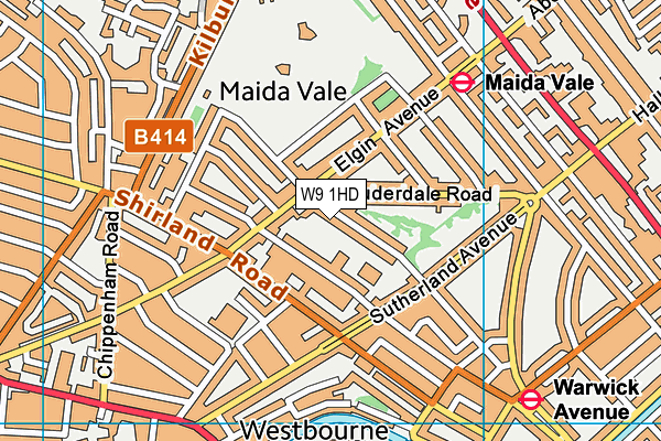 W9 1HD map - OS VectorMap District (Ordnance Survey)