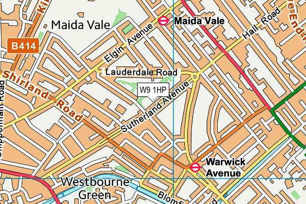 W9 1HP map - OS VectorMap District (Ordnance Survey)