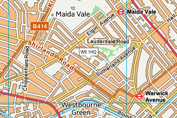 Paddington Sports Club map (W9 1HQ) - OS VectorMap District (Ordnance Survey)