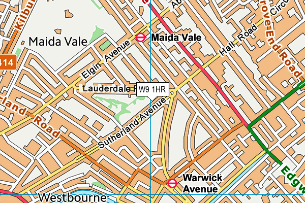 W9 1HR map - OS VectorMap District (Ordnance Survey)