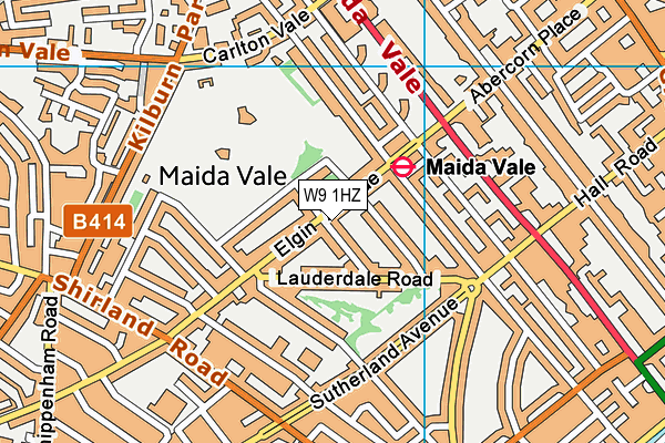 W9 1HZ map - OS VectorMap District (Ordnance Survey)