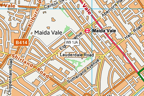 W9 1JA map - OS VectorMap District (Ordnance Survey)