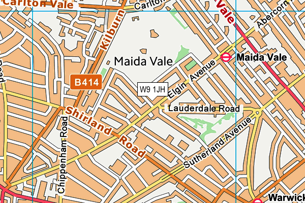 W9 1JH map - OS VectorMap District (Ordnance Survey)