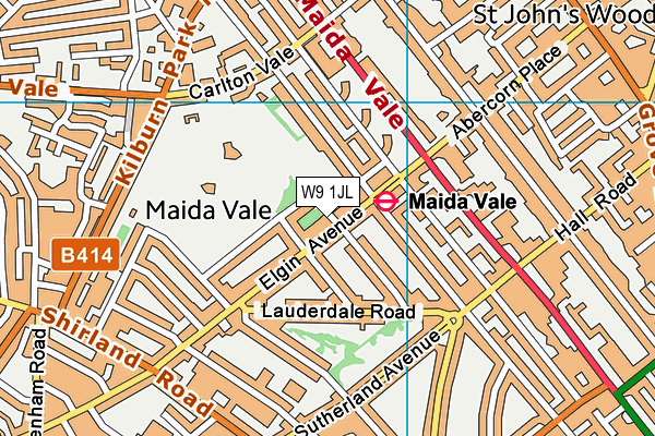 W9 1JL map - OS VectorMap District (Ordnance Survey)