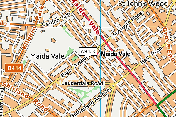 W9 1JR map - OS VectorMap District (Ordnance Survey)