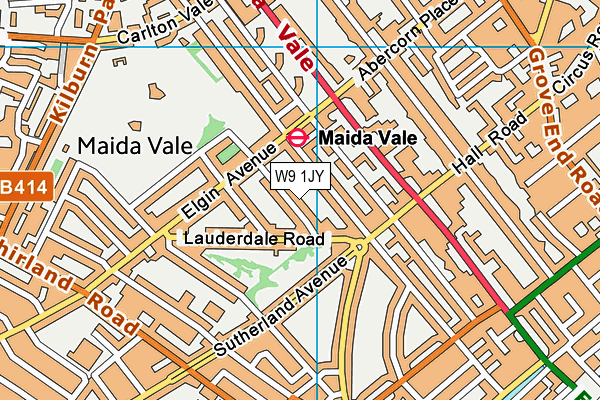 W9 1JY map - OS VectorMap District (Ordnance Survey)