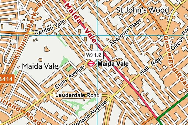 W9 1JZ map - OS VectorMap District (Ordnance Survey)