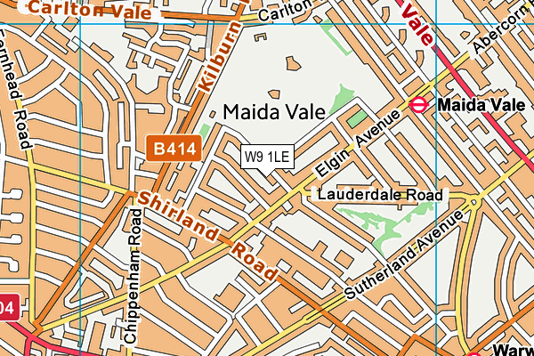 W9 1LE map - OS VectorMap District (Ordnance Survey)