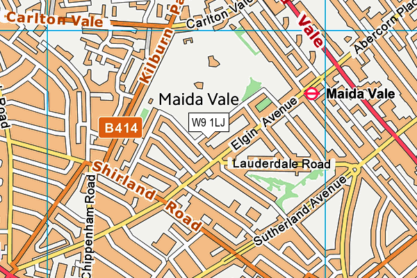 W9 1LJ map - OS VectorMap District (Ordnance Survey)