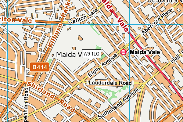 W9 1LQ map - OS VectorMap District (Ordnance Survey)