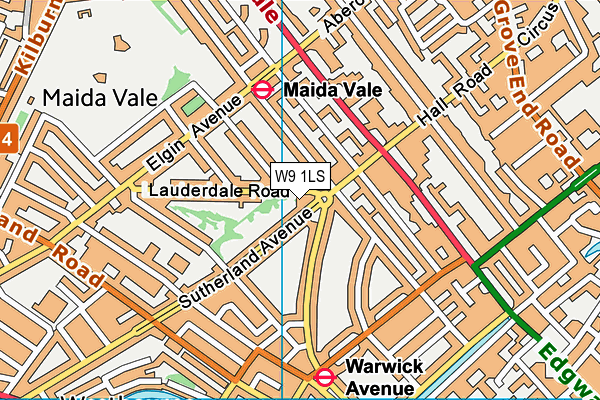 W9 1LS map - OS VectorMap District (Ordnance Survey)