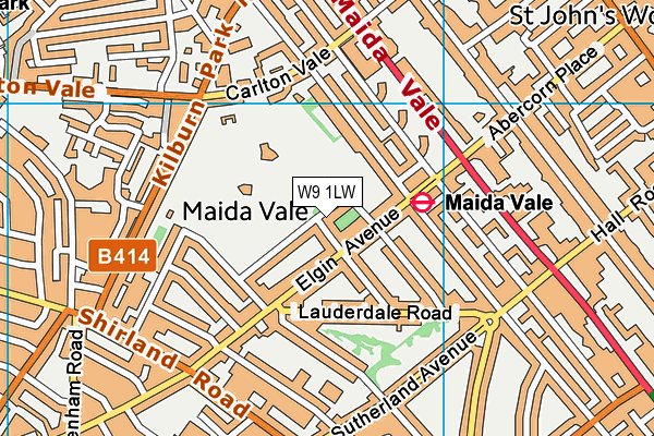 W9 1LW map - OS VectorMap District (Ordnance Survey)