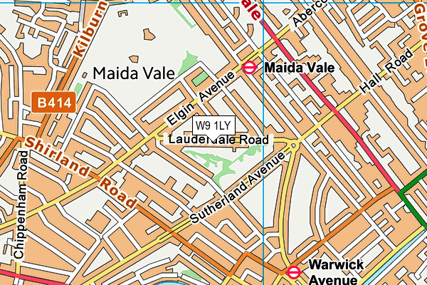 W9 1LY map - OS VectorMap District (Ordnance Survey)
