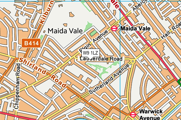 W9 1LZ map - OS VectorMap District (Ordnance Survey)