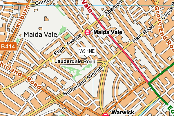 W9 1NE map - OS VectorMap District (Ordnance Survey)