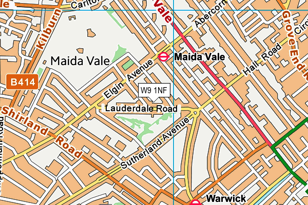 W9 1NF map - OS VectorMap District (Ordnance Survey)