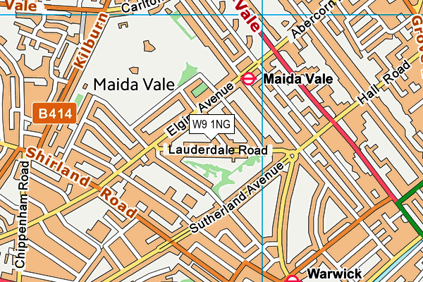 W9 1NG map - OS VectorMap District (Ordnance Survey)