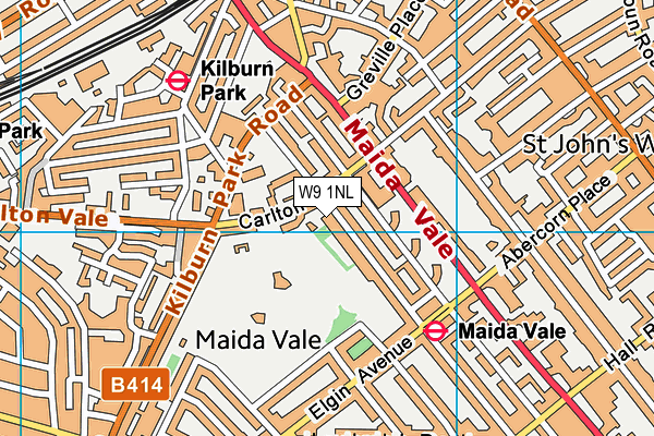 W9 1NL map - OS VectorMap District (Ordnance Survey)