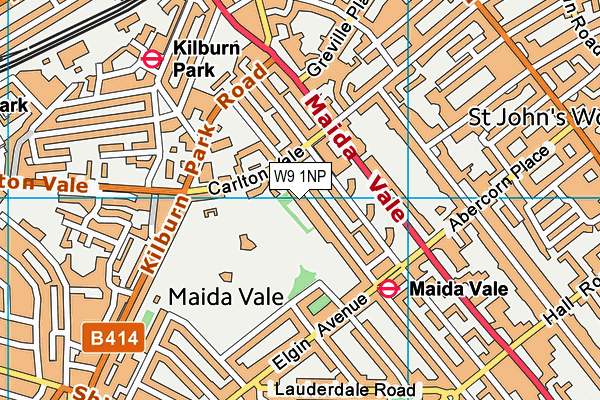 W9 1NP map - OS VectorMap District (Ordnance Survey)