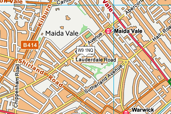 W9 1NQ map - OS VectorMap District (Ordnance Survey)